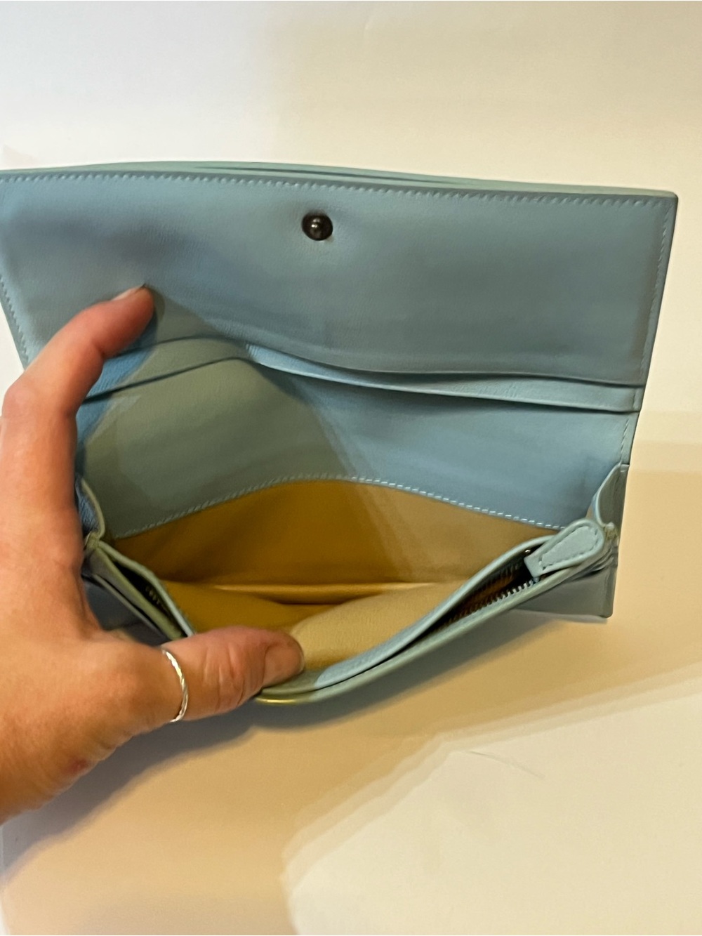 Bottega Veneta Nappa Intrecciato Wallet Powder Blue 🇮🇹 - Picture 9 of 12